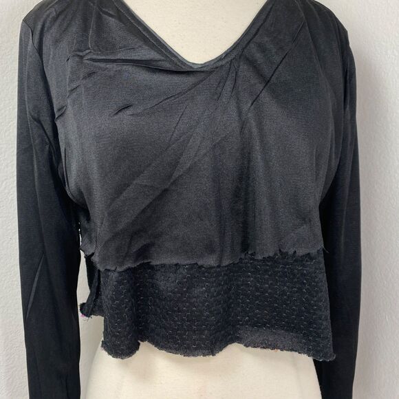 Fashion Green Blue Sequin Halter Top Long Sleeves Small Raw Hem Relaxed Party - Picture 10 of 13